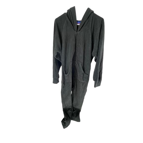 Xmas Coming Black Fleece One-Piece Sleepwear Pajama Outfit Men's Size Small - Picture 2 of 10